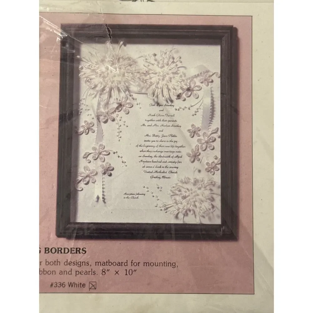 Vintage 1979 Quill Art Quilling Kit White Wedding Borders